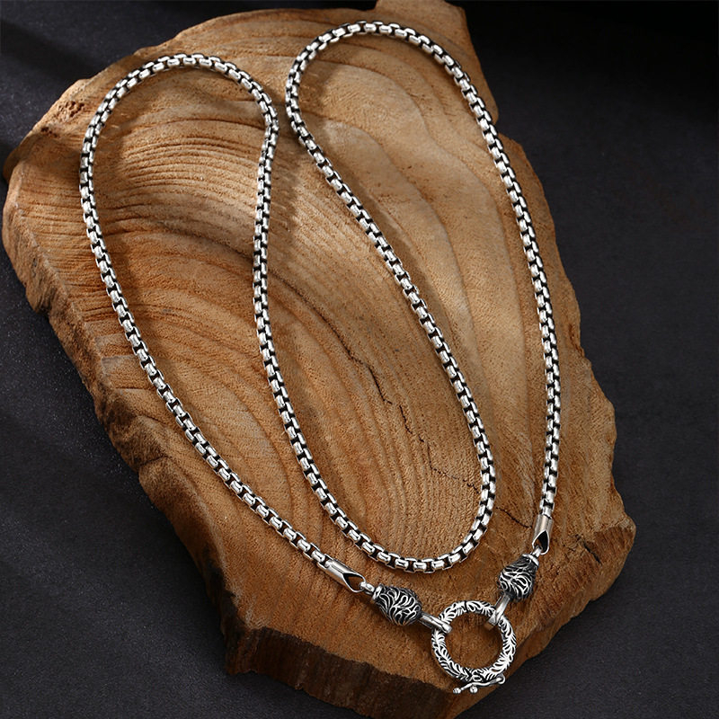 OUYADI Collar de Cadena Retro  - 925 Sterling Silver Chain Necklace Men reseña y precio