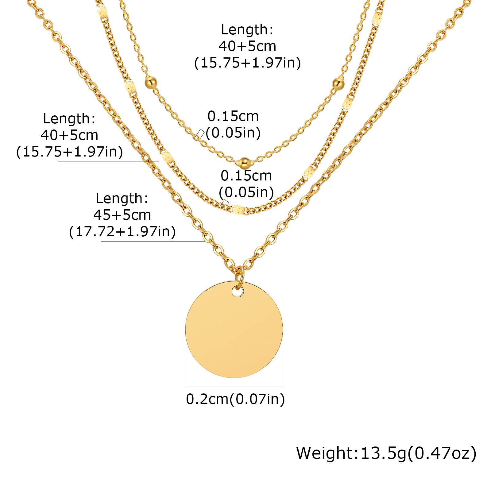 Conjunto de Collares de Acero  - Layered Pendant Necklace Aesthetic reseña y precio