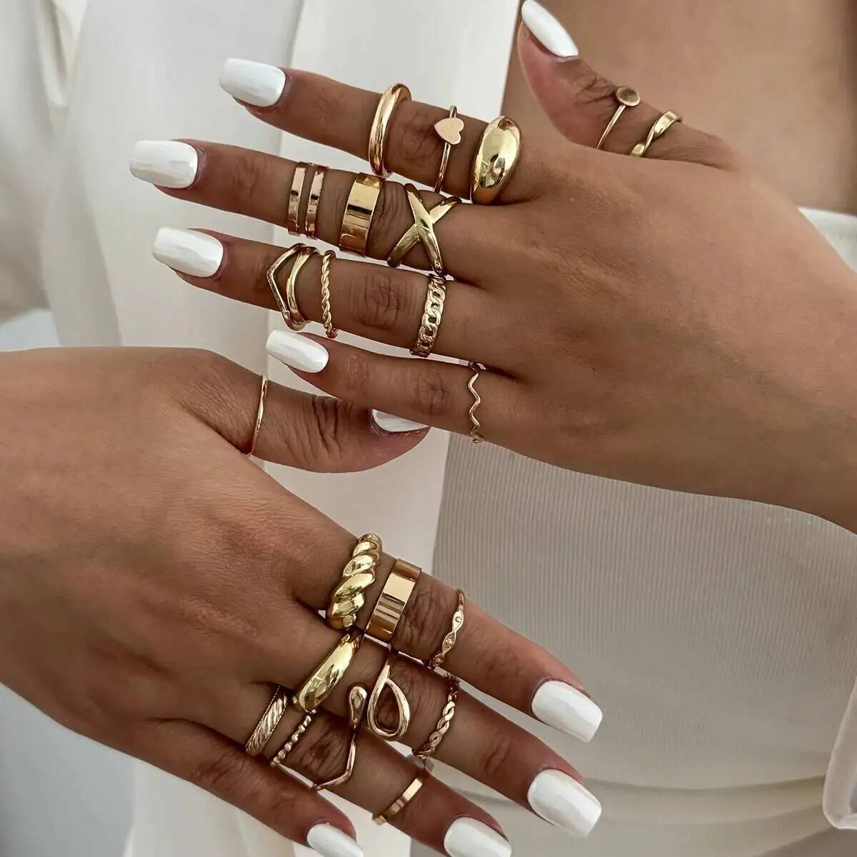 KunJoe 24 unids/set anillos ab - Vintage Punk Knuckle Rings Set reseña y precio