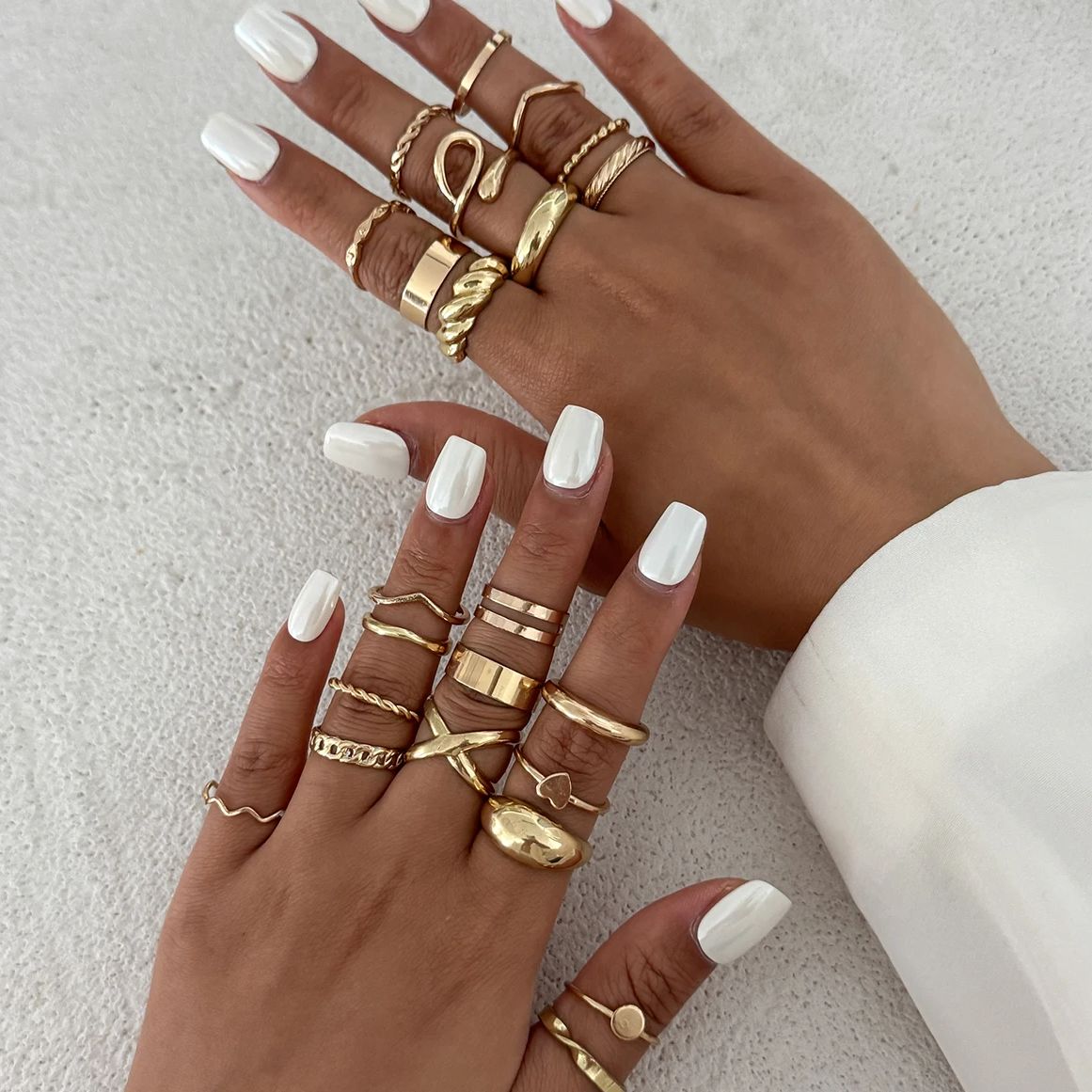 KunJoe 24 unids/set anillos ab - Vintage Punk Knuckle Rings Set reseña y precio