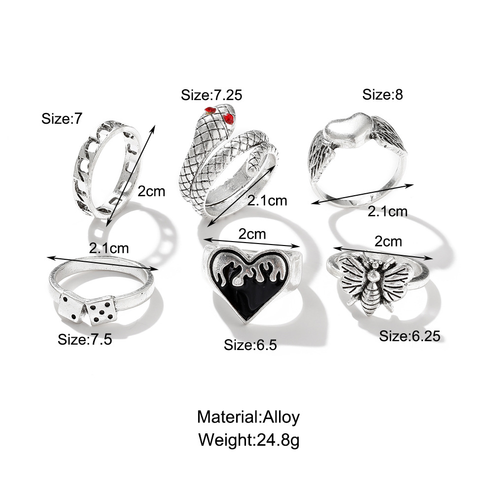 Juego de 6 anillos vintage pun - Vintage Punk Knuckle Rings Set reseña y precio