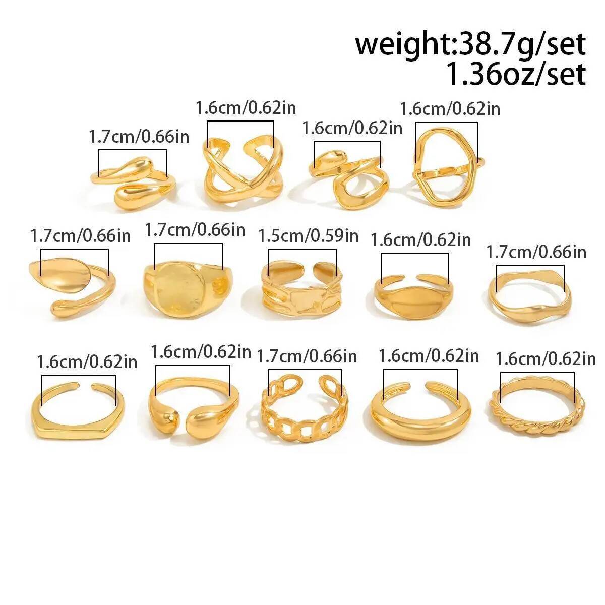 IngeSight.Z 14 unids/set Hip H - Vintage Punk Knuckle Rings Set reseña y precio