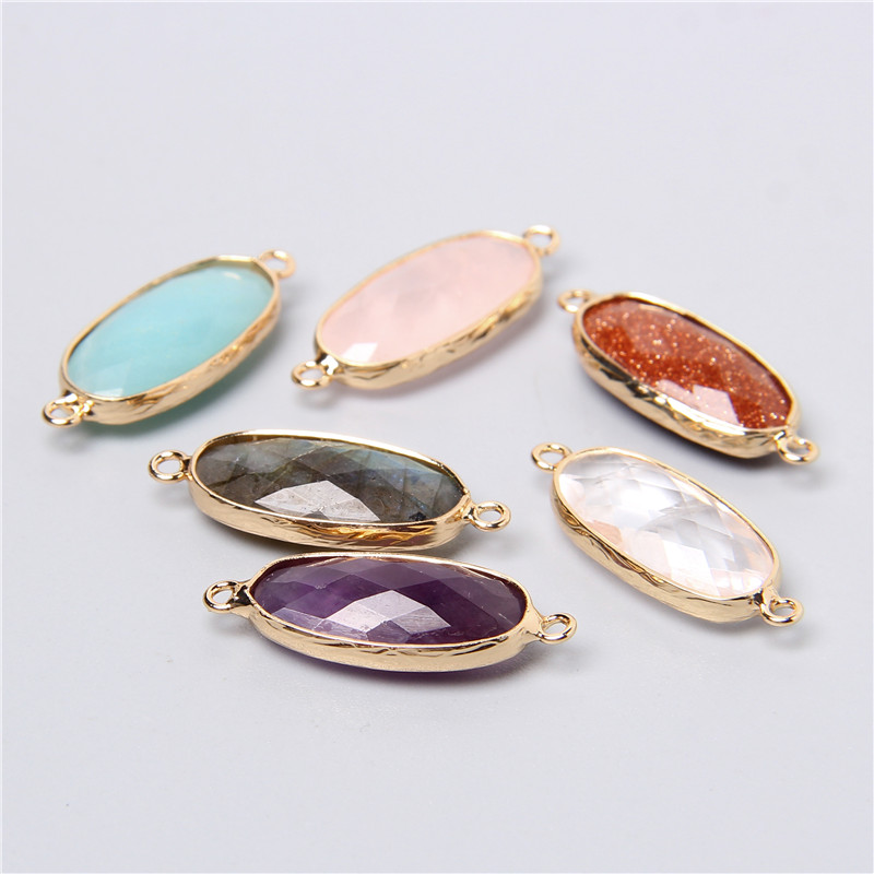2 uds 10X26mm Natural doble bu - Crystal Pendant Necklace Natural Stone reseña y precio
