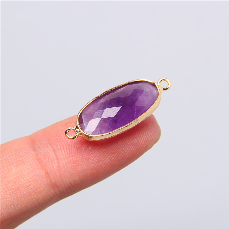 2 uds 10X26mm Natural doble bu - Crystal Pendant Necklace Natural Stone reseña y precio