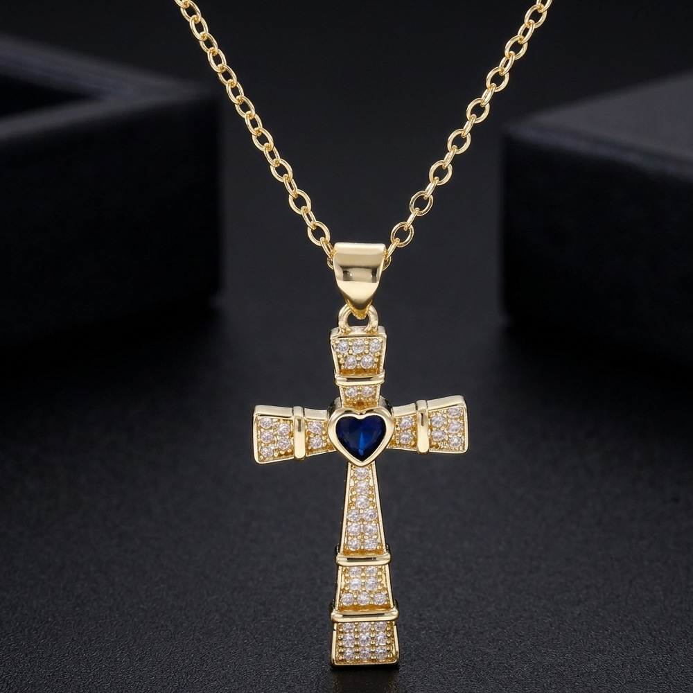 Collar con colgante de cruz de - Cross Pendant Necklace Gold reseña y precio