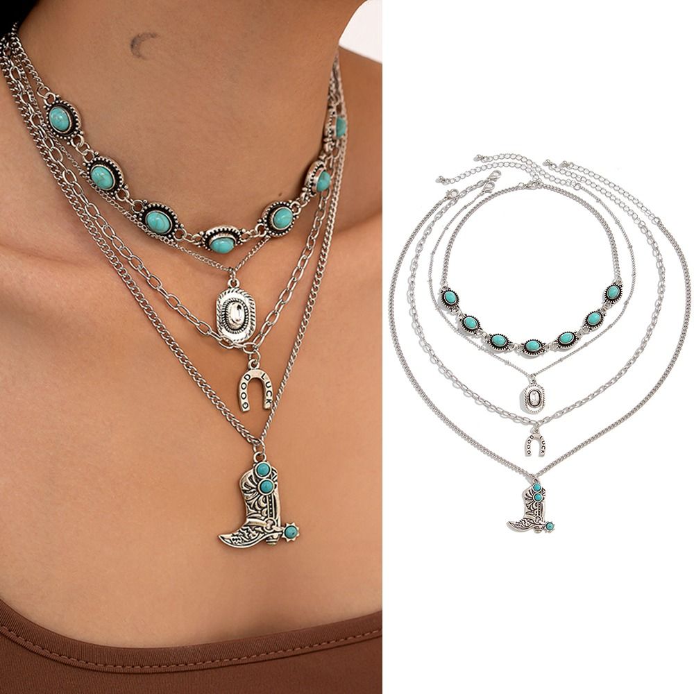 Collar con Colgante de Bota Va - Layered Pendant Necklace Aesthetic reseña y precio