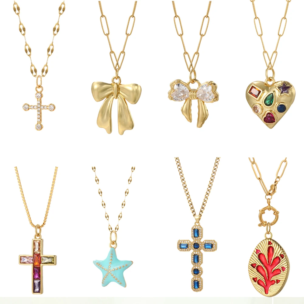 Bonito collar Diy de concha de - Cross Pendant Necklace Gold reseña y precio
