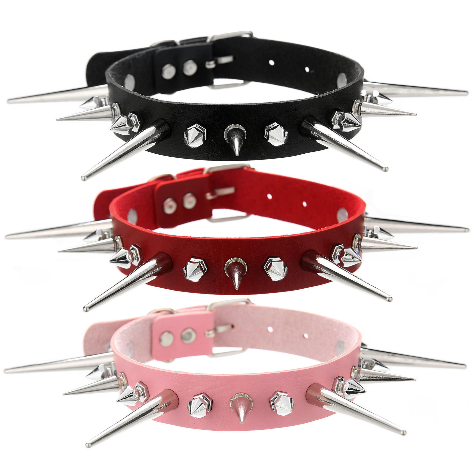 KMVEXO-gargantilla de Punta la - Goth Punk Spike Choker reseña y precio