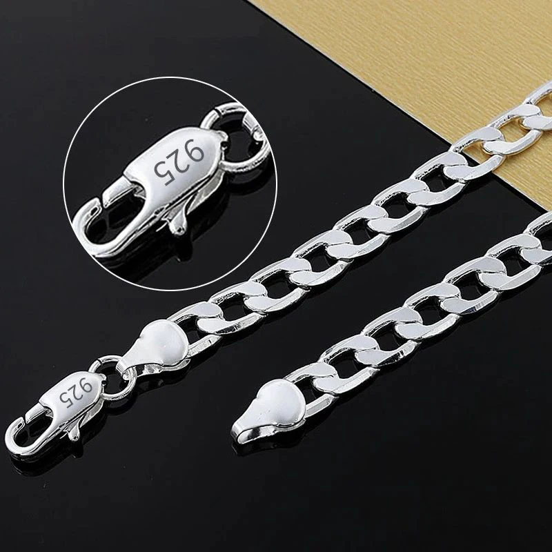 Collar de plata de ley 925 par - Cuban Link Chain 12Mm reseña y precio