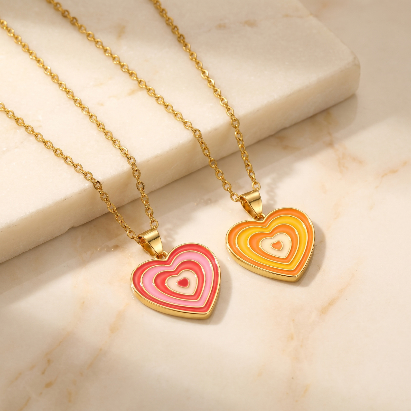 Collar con Colgante de Corazón - Layered Pendant Necklace Aesthetic reseña y precio