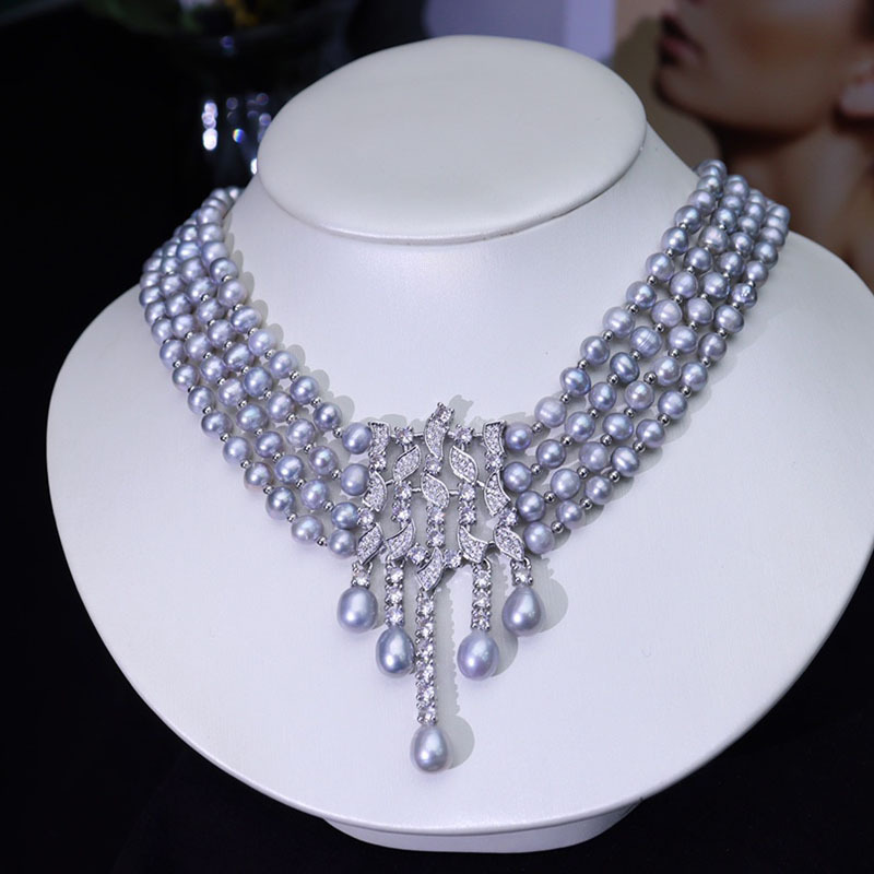 Collar de perlas de agua dulce - Pearl Choker Necklace Vintage reseña y precio