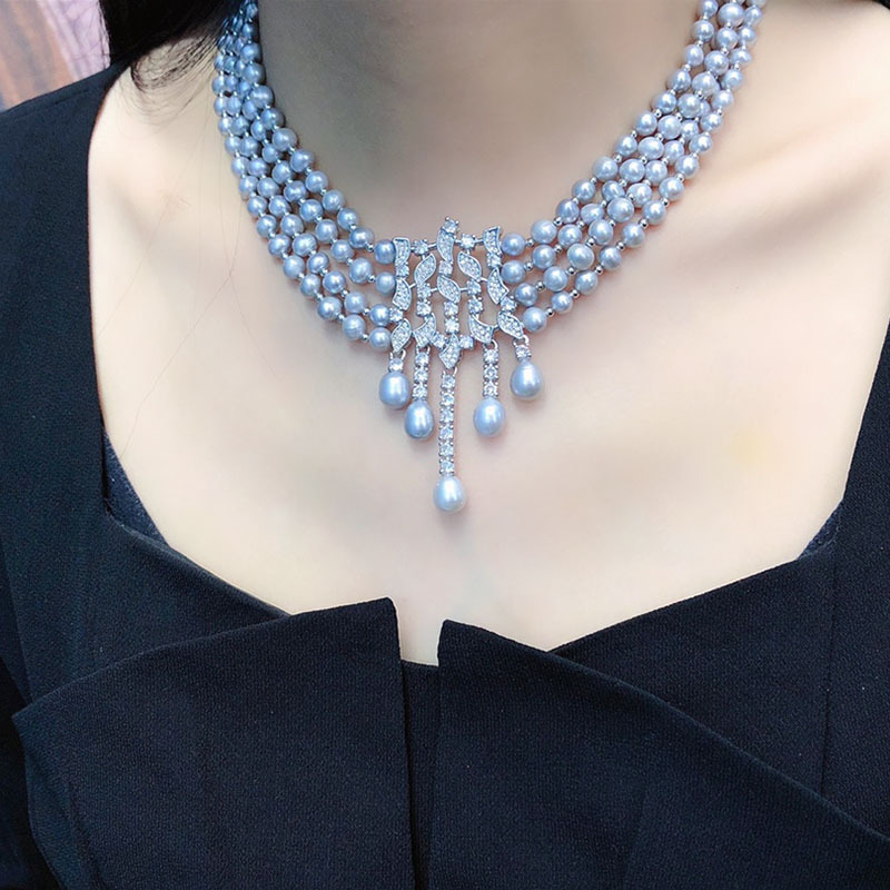 Collar de perlas de agua dulce - Pearl Choker Necklace Vintage reseña y precio