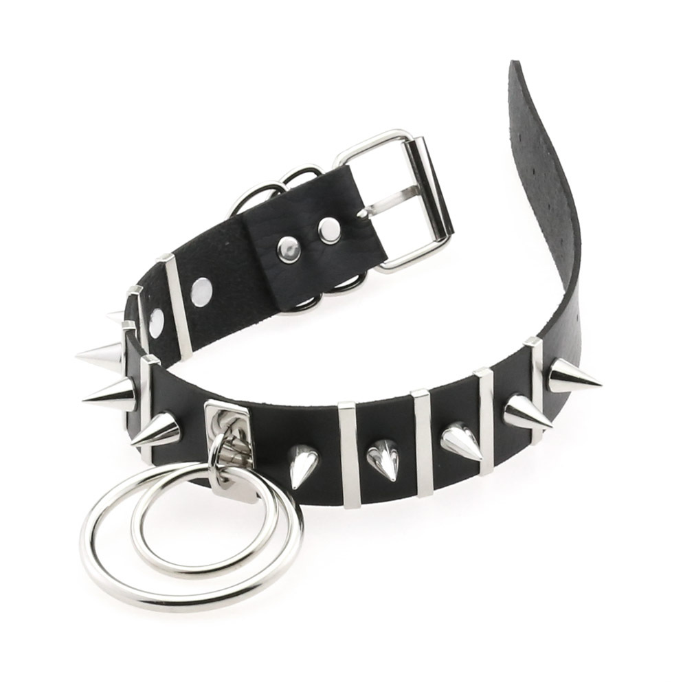 Collar de cuero con pinchos gr - Goth Punk Spike Choker reseña y precio