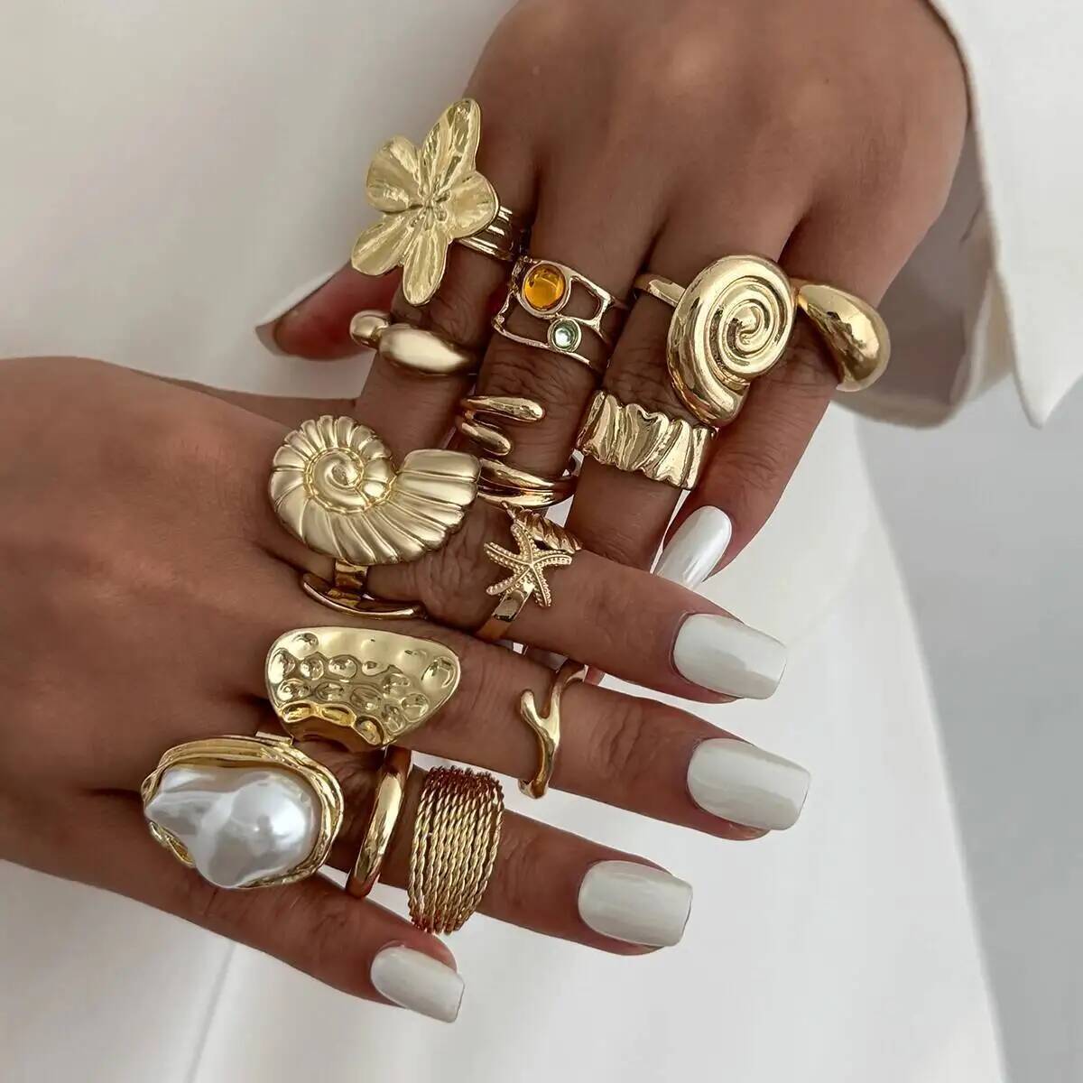 IngeSight.Z 14 unids/set Hip H - Vintage Punk Knuckle Rings Set reseña y precio