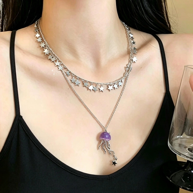 Lindo Collar de Doble Capa con - Layered Pendant Necklace Aesthetic reseña y precio