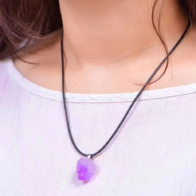 Collar de flores de amatistas  - Crystal Pendant Necklace Natural Stone reseña y precio
