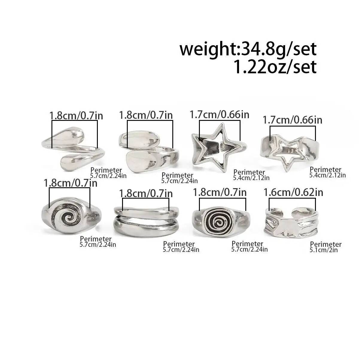 Ingemark - Juego de 8 Anillos  - Vintage Punk Knuckle Rings Set reseña y precio