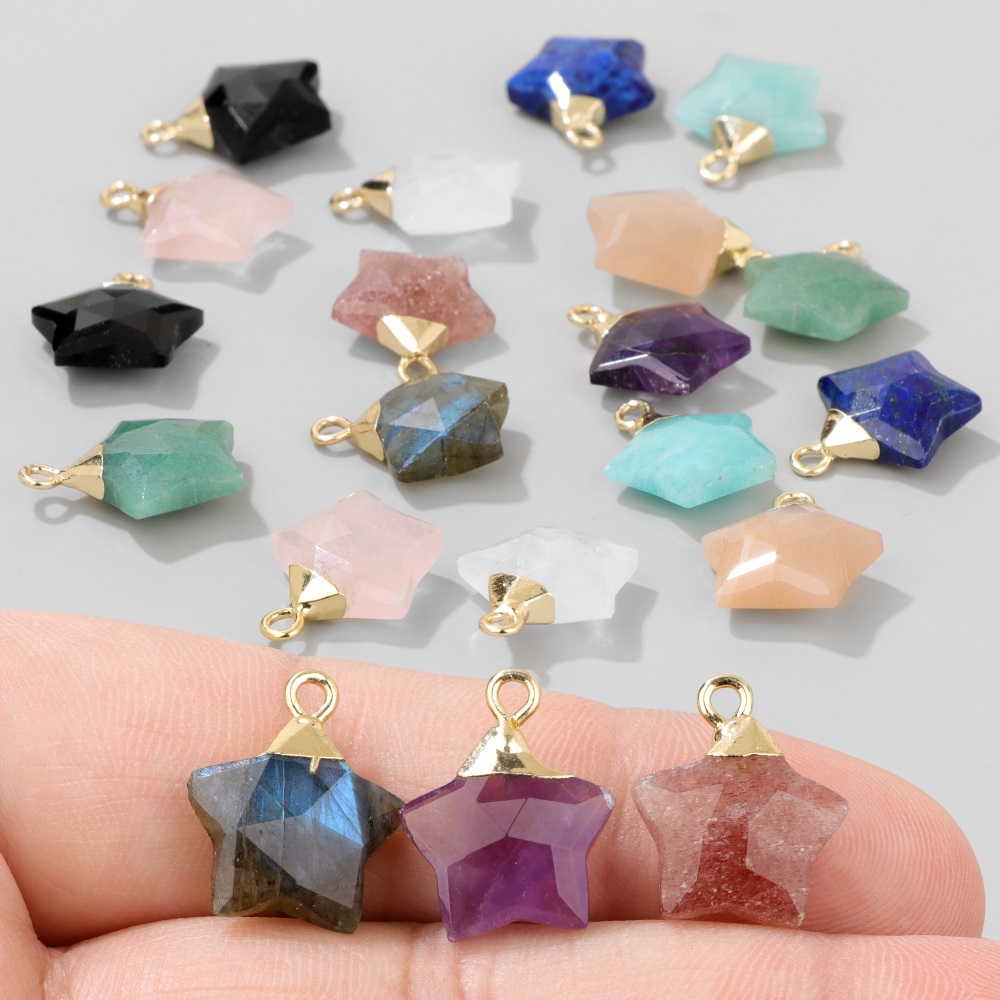 Colgante de piedra con forma d - Crystal Pendant Necklace Natural Stone reseña y precio